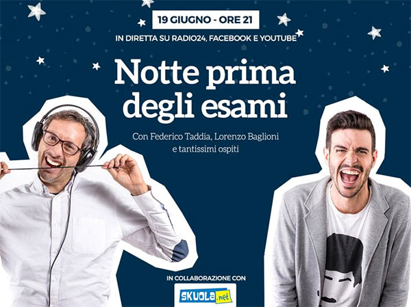 Stasera in diretta da Radio 24 lo speciale “La notte prima degli esami”